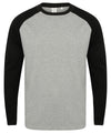 Heather Grey/Black - Long sleeve baseball t-shirt T-Shirts SF Luxe Streetwear, Raladeal - Recently Added, Street Casual, T-Shirts & Vests Schoolwear Centres