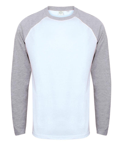 White/Heather Grey - Long sleeve baseball t-shirt T-Shirts SF Luxe Streetwear, Raladeal - Recently Added, Street Casual, T-Shirts & Vests Schoolwear Centres