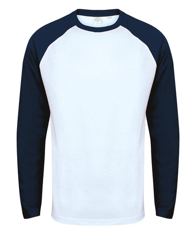 White/Oxford Navy - Long sleeve baseball t-shirt T-Shirts SF Luxe Streetwear, Raladeal - Recently Added, Street Casual, T-Shirts & Vests Schoolwear Centres
