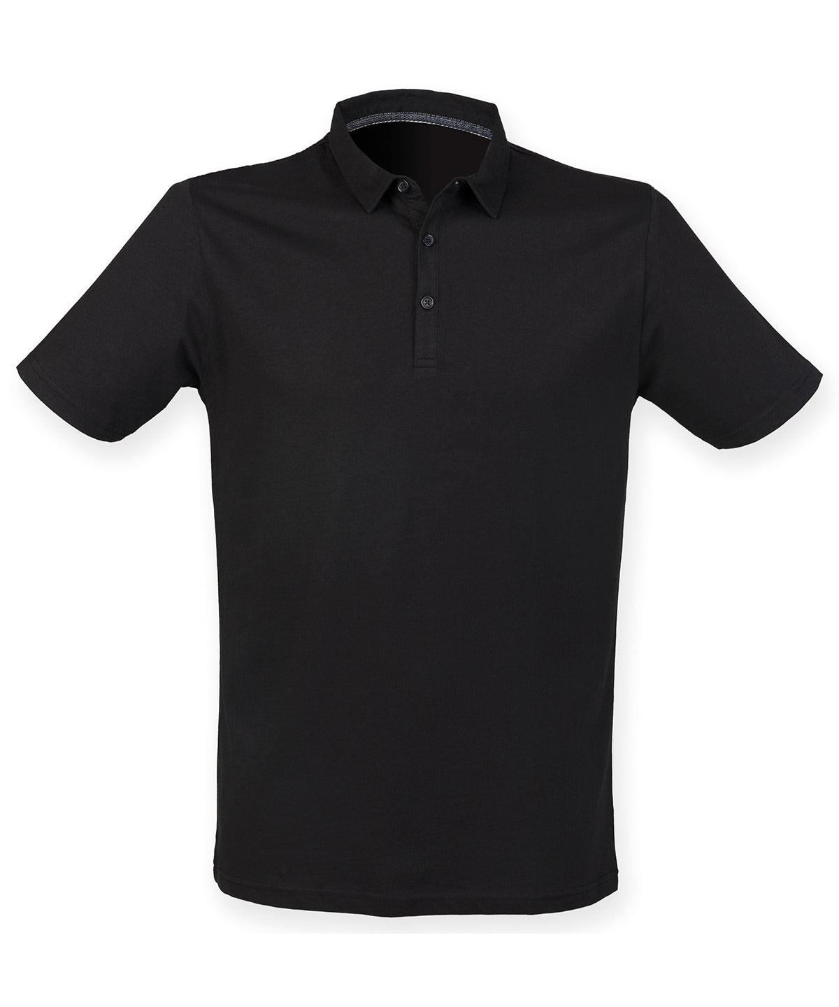 Black - Fashion polo Polos SF Longer Length, Polos & Casual, Raladeal - Recently Added, Rebrandable Schoolwear Centres