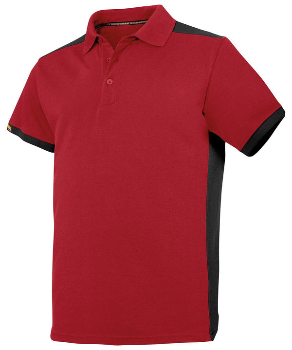 Chilli Red/Black - AllroundWork polo shirt (2715) Polos Snickers Exclusives, Must Haves, Polos & Casual, Safe to wash at 60 degrees, Workwear Schoolwear Centres