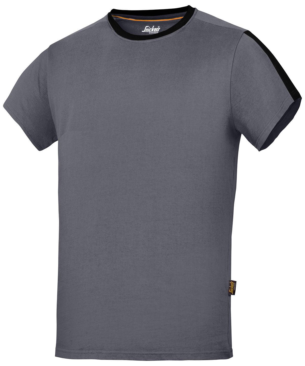 Steel Grey/Black - AllroundWork t-shirt (2518) T-Shirts Snickers Exclusives, Safe to wash at 60 degrees, T-Shirts & Vests, Workwear Schoolwear Centres