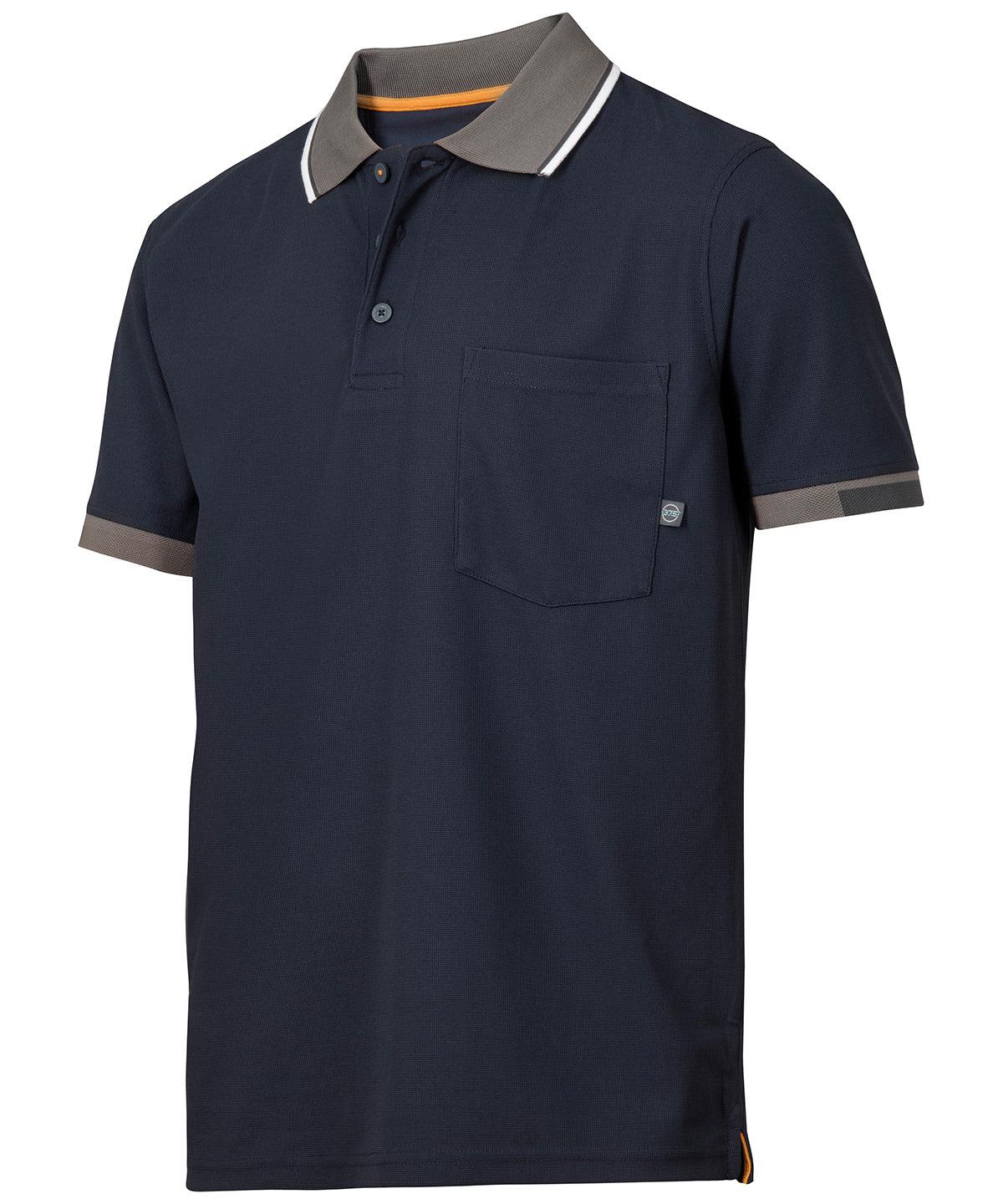 Navy - AllroundWork 37.5® Tech short sleeve polo shirt (2724) Polos Snickers Exclusives, Workwear Schoolwear Centres