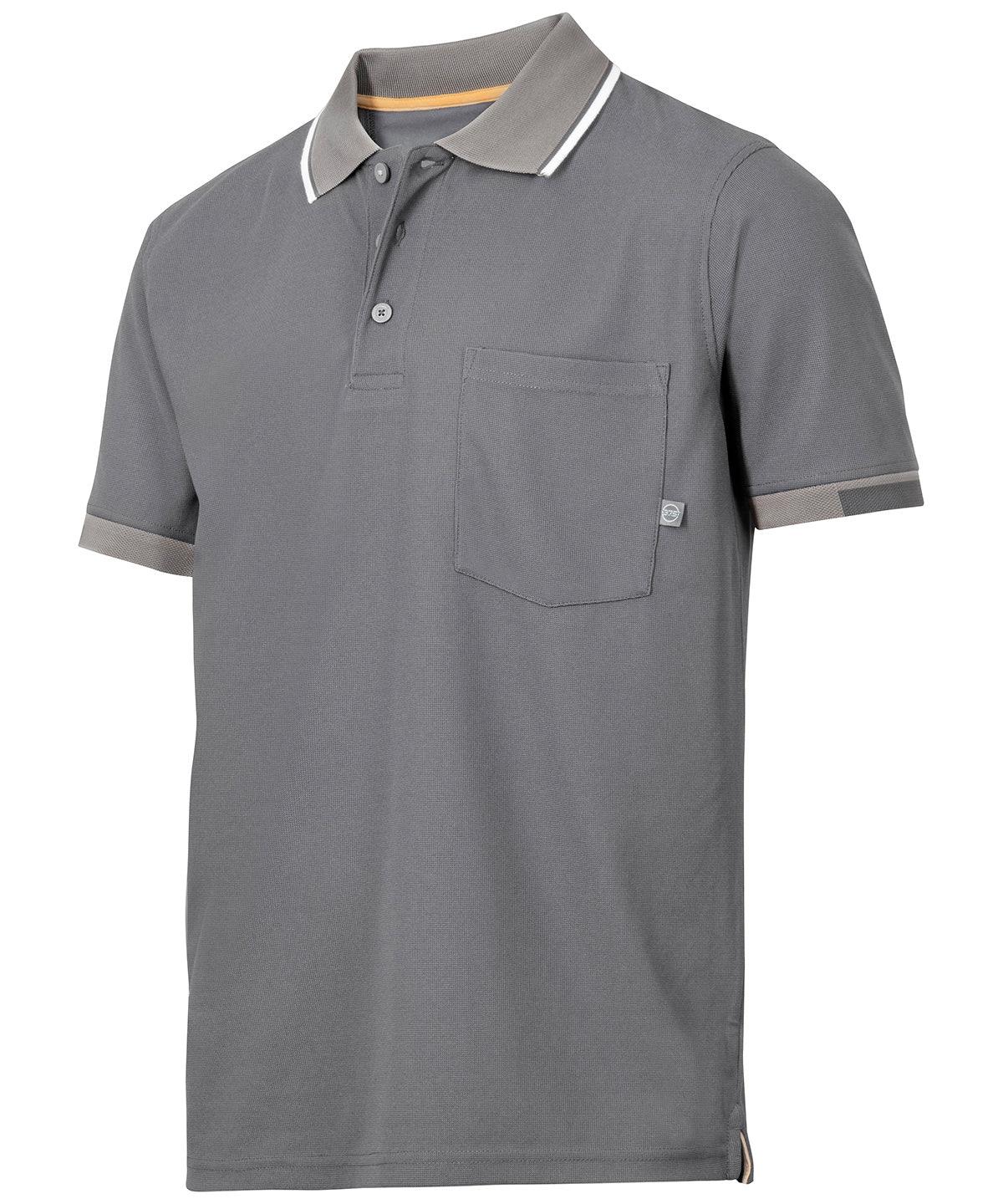 Steel Grey - AllroundWork 37.5® Tech short sleeve polo shirt (2724) Polos Snickers Exclusives, Workwear Schoolwear Centres