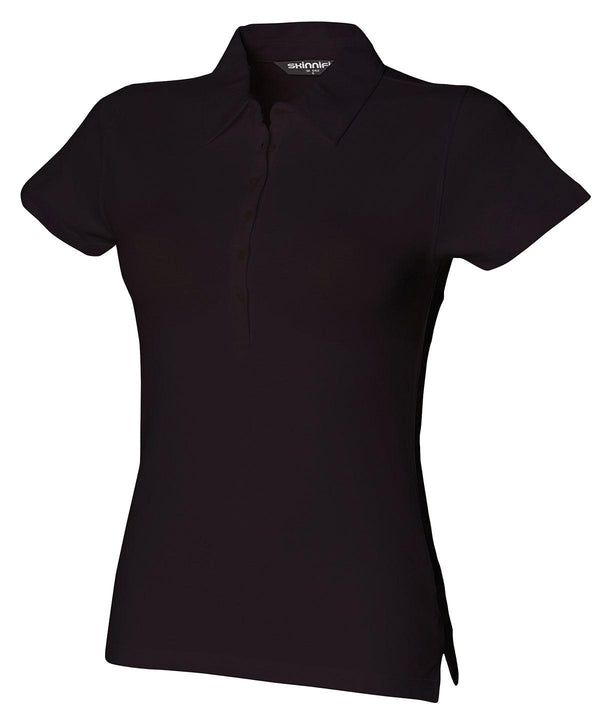 Black - Women's short sleeve stretch polo Polos SF Polos & Casual, Raladeal - Recently Added, Rebrandable, Sale, Women's Fashion Schoolwear Centres