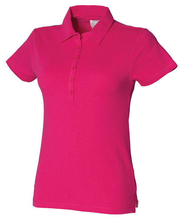 Fuchsia - Women's short sleeve stretch polo Polos SF Polos & Casual, Raladeal - Recently Added, Rebrandable, Sale, Women's Fashion Schoolwear Centres