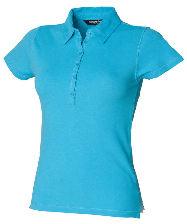 Surf Blue - Women's short sleeve stretch polo Polos SF Polos & Casual, Raladeal - Recently Added, Rebrandable, Sale, Women's Fashion Schoolwear Centres