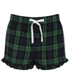 Navy/Green Check - Women's tartan frill shorts Shorts SF Lounge & Underwear, Lounge Sets, Rebrandable Schoolwear Centres