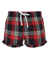 Red/Navy Check - Women's tartan frill shorts Shorts SF Lounge & Underwear, Lounge Sets, Rebrandable Schoolwear Centres