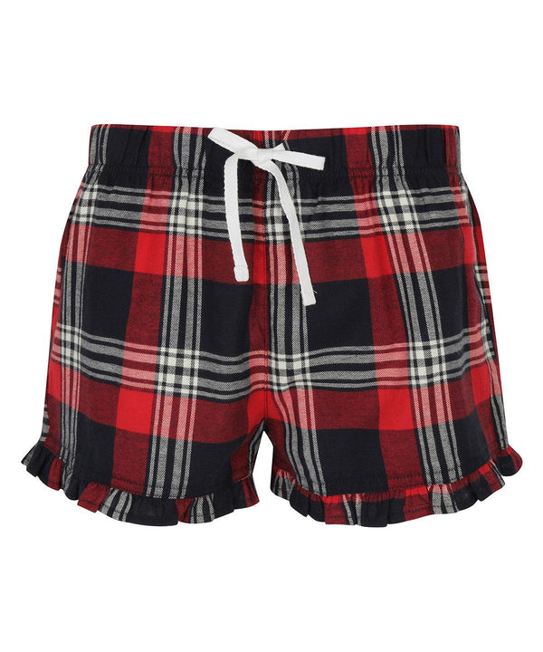 Red/Navy Check - Women's tartan frill shorts Shorts SF Lounge & Underwear, Lounge Sets, Rebrandable Schoolwear Centres