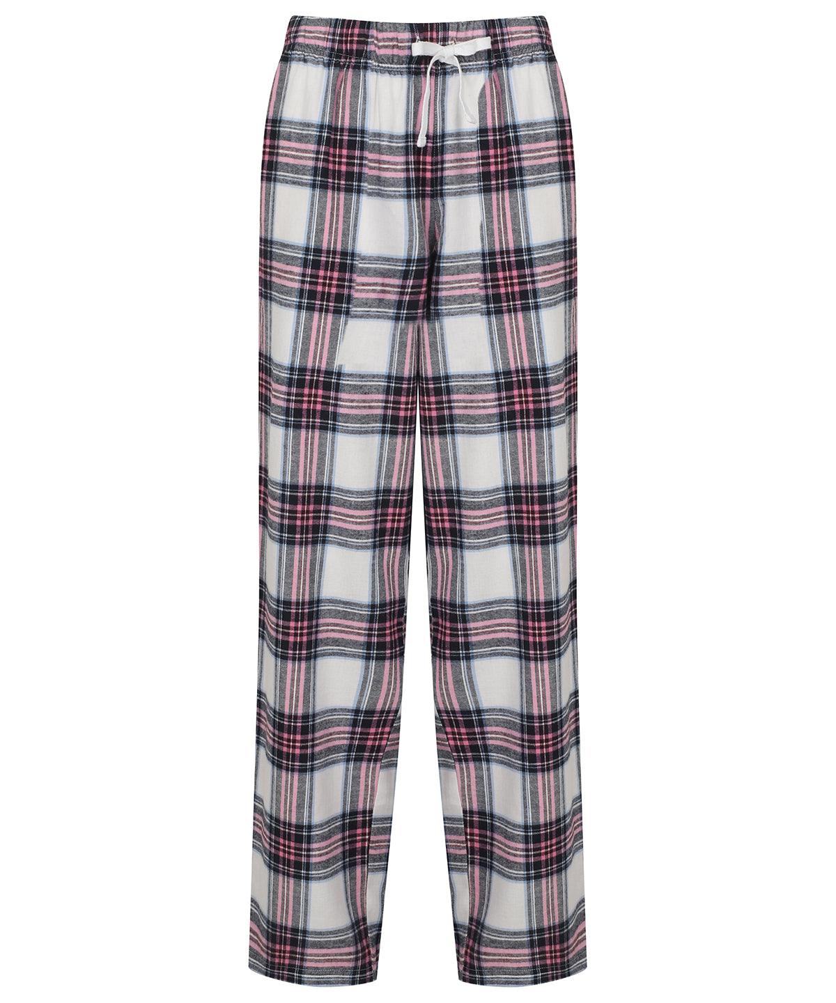 White/Pink Check - Women's tartan lounge pants Loungewear Bottoms SF Gifting, Lounge & Underwear, Lounge Sets, Must Haves, Rebrandable Schoolwear Centres