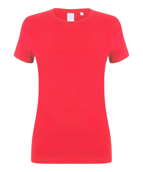 Bright Red - Feel good women's stretch t-shirt T-Shirts SF Must Haves, Raladeal - Recently Added, Rebrandable, T-Shirts & Vests, Women's Fashion Schoolwear Centres