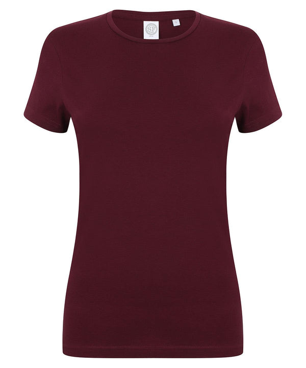 Burgundy - Feel good women's stretch t-shirt T-Shirts SF Must Haves, Raladeal - Recently Added, Rebrandable, T-Shirts & Vests, Women's Fashion Schoolwear Centres