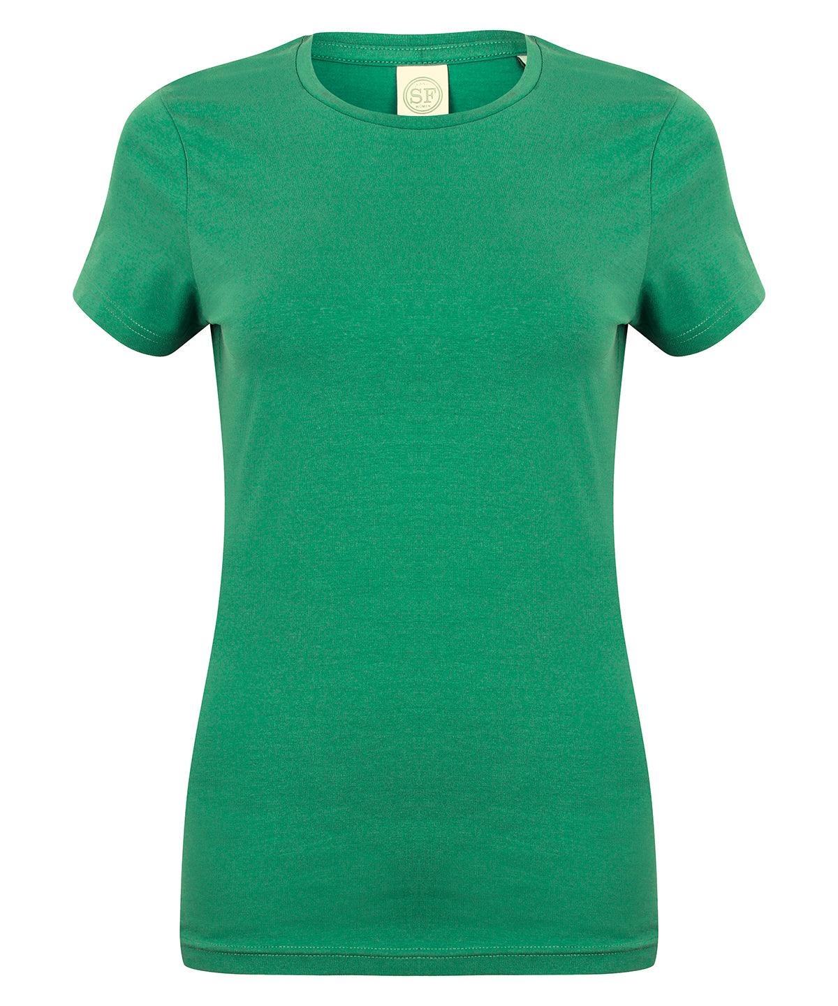 Green - Feel good women's stretch t-shirt T-Shirts SF Must Haves, Raladeal - Recently Added, Rebrandable, T-Shirts & Vests, Women's Fashion Schoolwear Centres