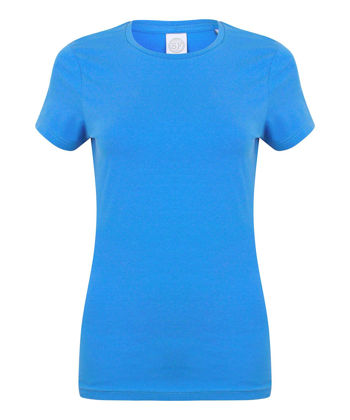 Heather Blue - Feel good women's stretch t-shirt T-Shirts SF Must Haves, Raladeal - Recently Added, Rebrandable, T-Shirts & Vests, Women's Fashion Schoolwear Centres