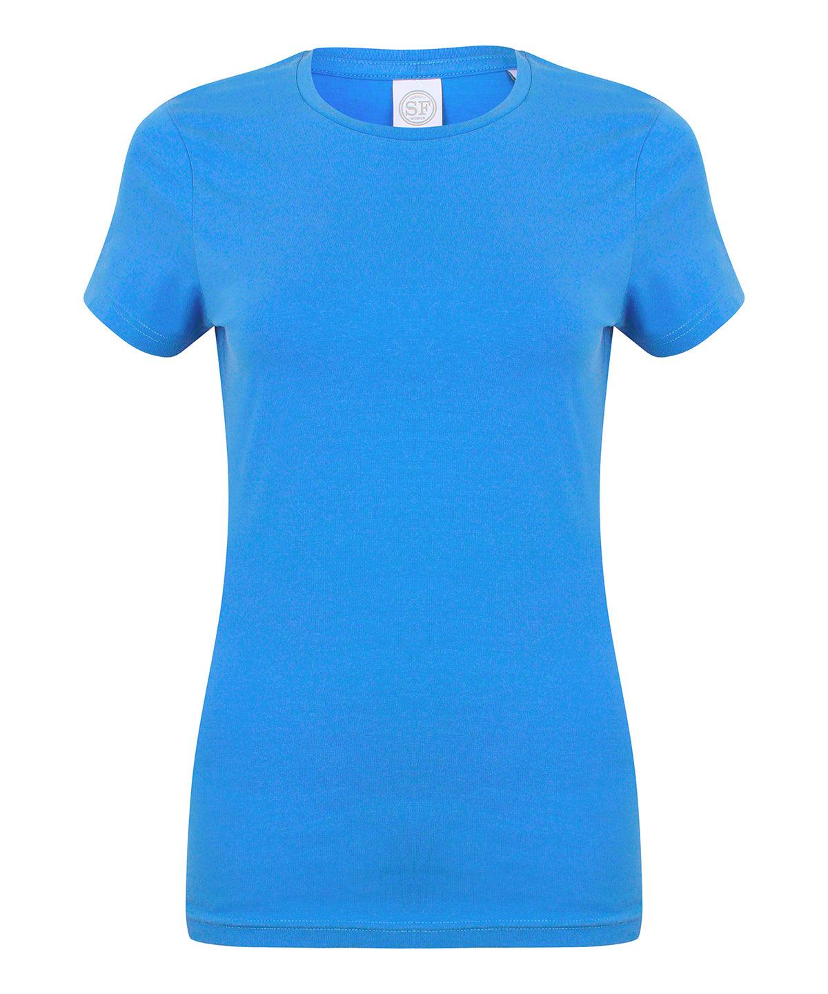 Heather Blue - Feel good women's stretch t-shirt T-Shirts SF Must Haves, Raladeal - Recently Added, Rebrandable, T-Shirts & Vests, Women's Fashion Schoolwear Centres