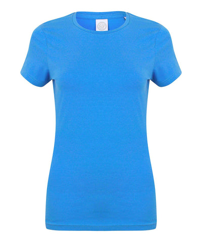 Heather Blue - Feel good women's stretch t-shirt T-Shirts SF Must Haves, Raladeal - Recently Added, Rebrandable, T-Shirts & Vests, Women's Fashion Schoolwear Centres