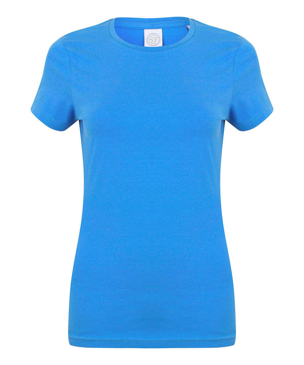 Heather Blue - Feel good women's stretch t-shirt T-Shirts SF Must Haves, Raladeal - Recently Added, Rebrandable, T-Shirts & Vests, Women's Fashion Schoolwear Centres