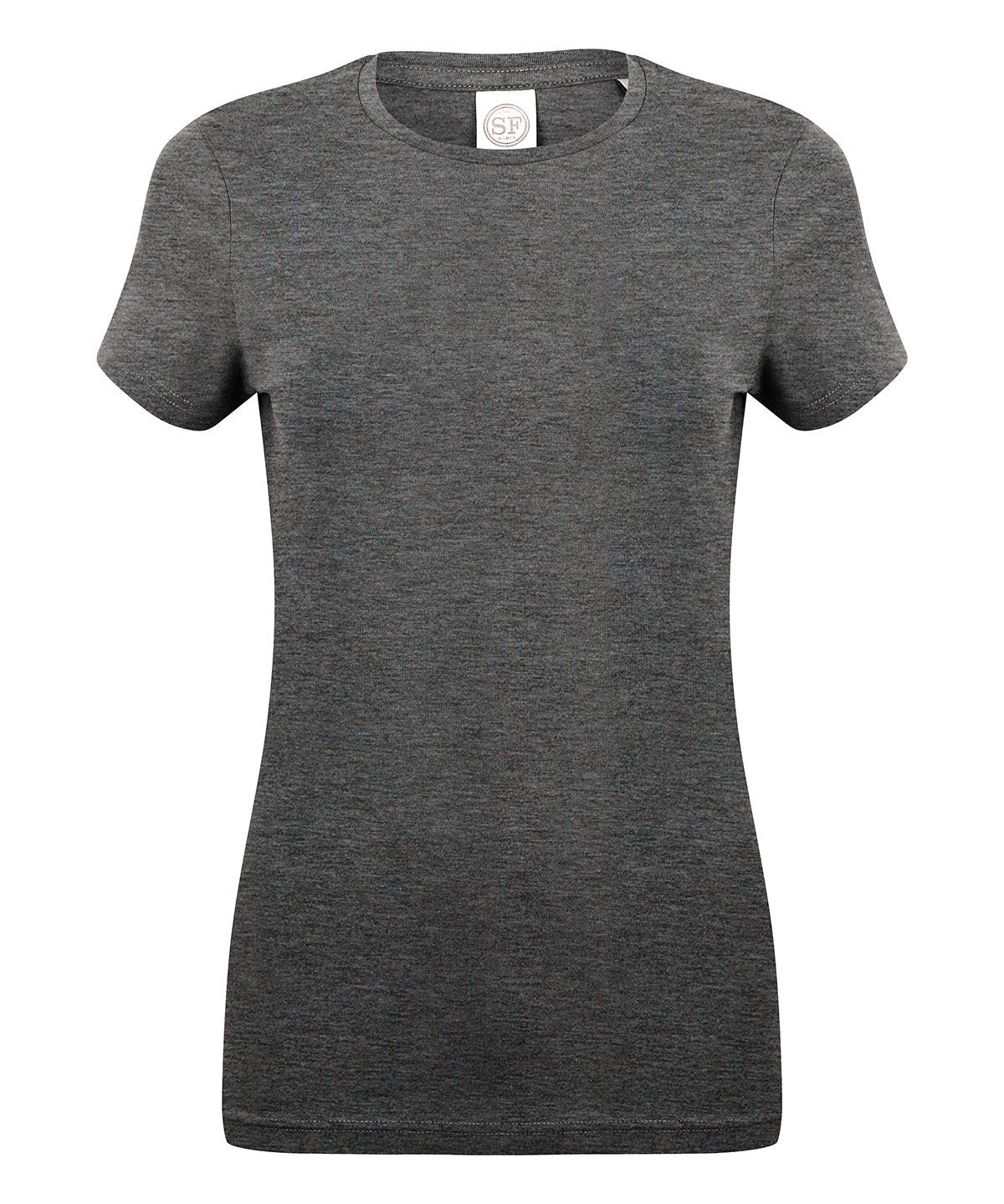 Heather Charcoal - Feel good women's stretch t-shirt T-Shirts SF Must Haves, Raladeal - Recently Added, Rebrandable, T-Shirts & Vests, Women's Fashion Schoolwear Centres