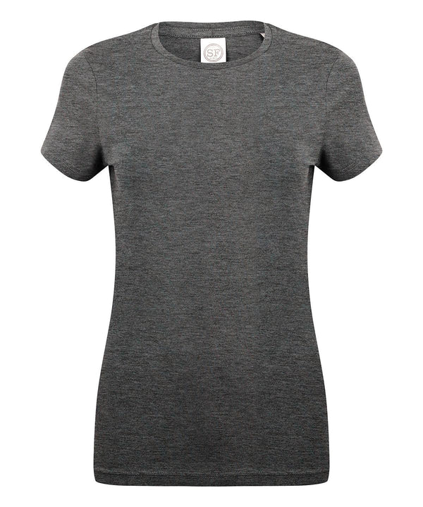 Heather Charcoal - Feel good women's stretch t-shirt T-Shirts SF Must Haves, Raladeal - Recently Added, Rebrandable, T-Shirts & Vests, Women's Fashion Schoolwear Centres