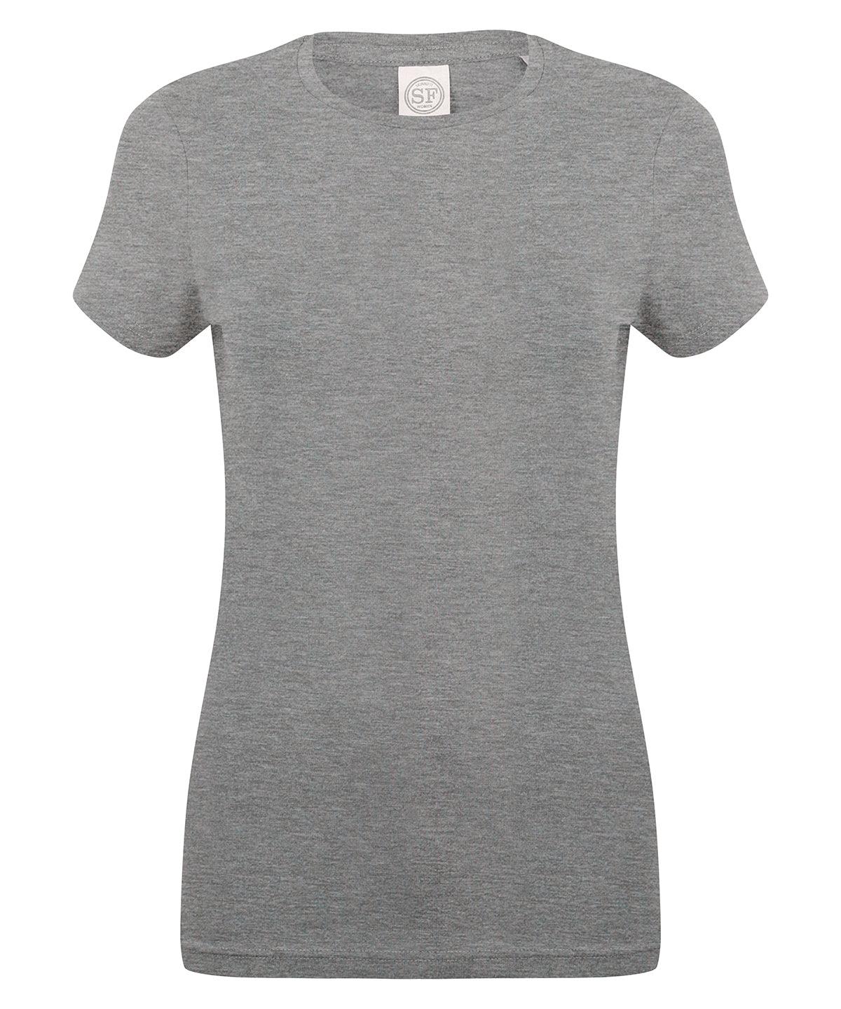 Heather Grey - Feel good women's stretch t-shirt T-Shirts SF Must Haves, Raladeal - Recently Added, Rebrandable, T-Shirts & Vests, Women's Fashion Schoolwear Centres