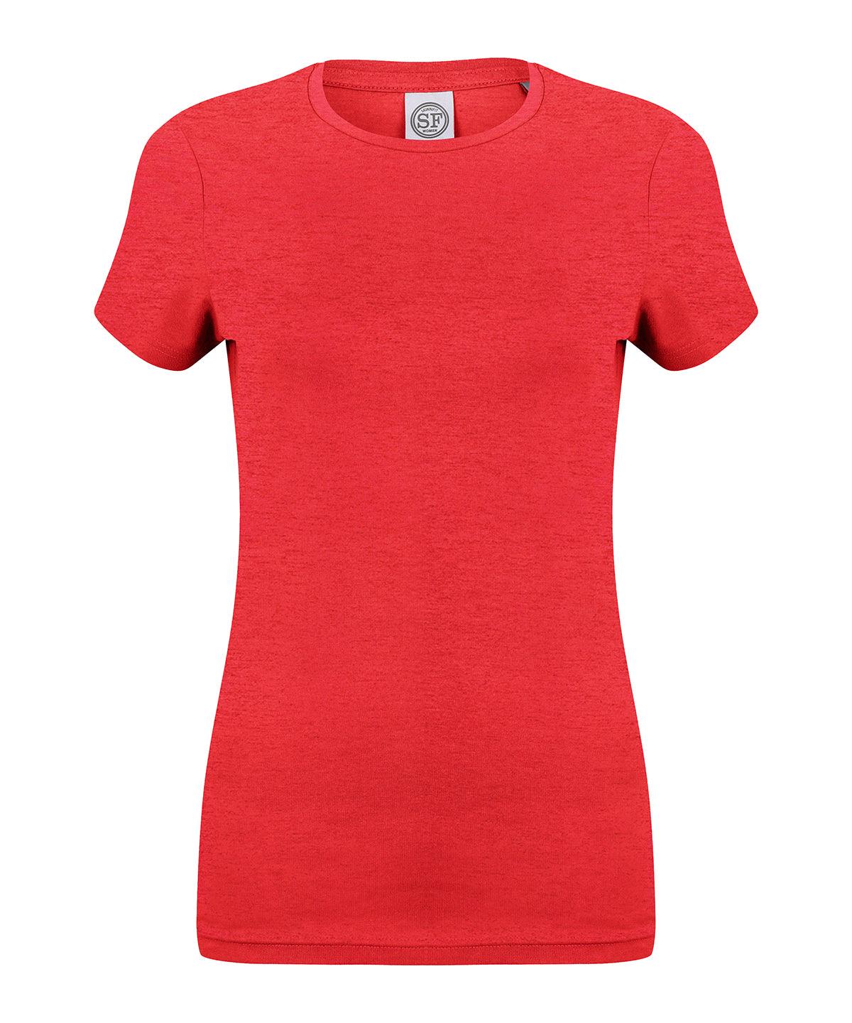 Heather Red - Feel good women's stretch t-shirt T-Shirts SF Must Haves, Raladeal - Recently Added, Rebrandable, T-Shirts & Vests, Women's Fashion Schoolwear Centres