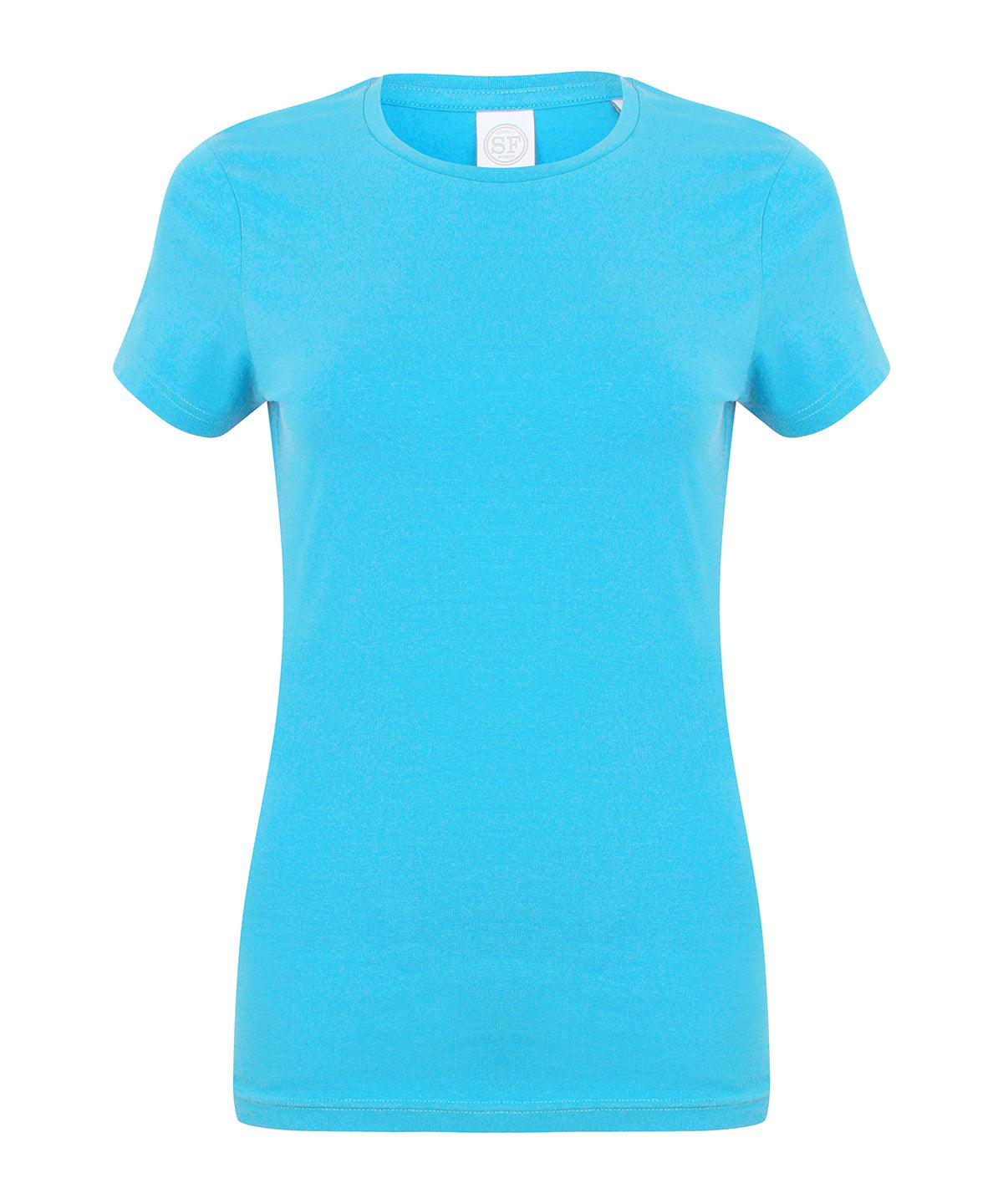 Surf Blue - Feel good women's stretch t-shirt T-Shirts SF Must Haves, Raladeal - Recently Added, Rebrandable, T-Shirts & Vests, Women's Fashion Schoolwear Centres