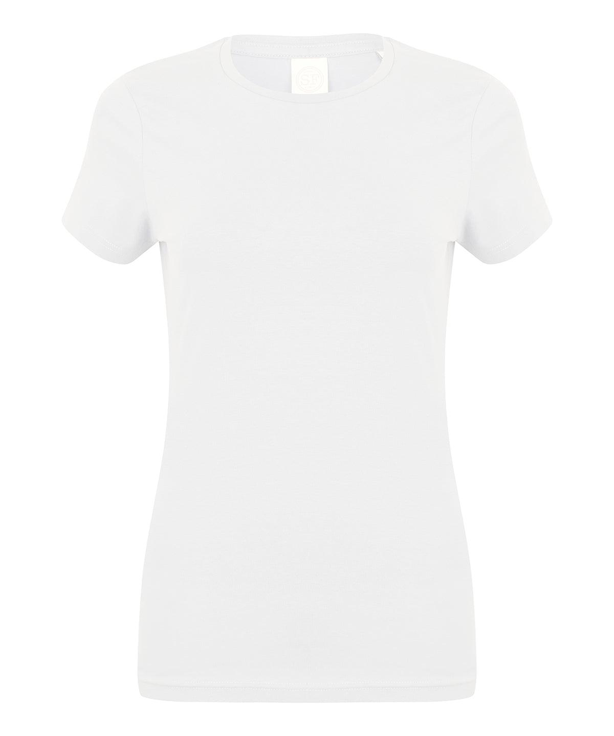 White - Feel good women's stretch t-shirt T-Shirts SF Must Haves, Raladeal - Recently Added, Rebrandable, T-Shirts & Vests, Women's Fashion Schoolwear Centres