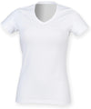 White - Feel good women's stretch v-neck t-shirt T-Shirts SF Must Haves, Raladeal - Recently Added, Rebrandable, T-Shirts & Vests, Women's Fashion Schoolwear Centres