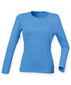 Heather Blue - Women's feel good long sleeved stretch t-shirt T-Shirts SF Must Haves, Raladeal - Recently Added, T-Shirts & Vests, Women's Fashion Schoolwear Centres