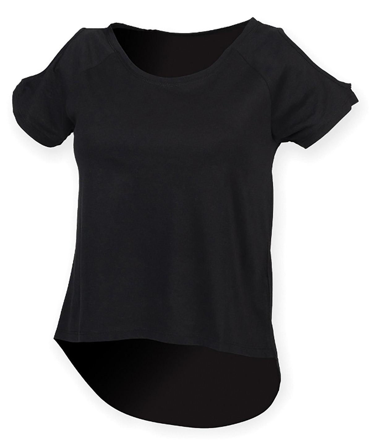 Black - T-shirt with drop detail T-Shirts SF Rebrandable, T-Shirts & Vests, Women's Fashion Schoolwear Centres