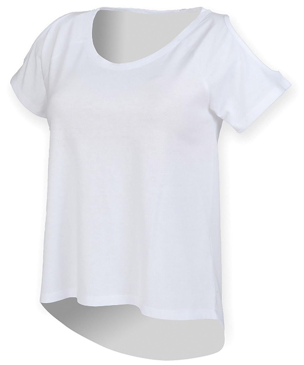 White - T-shirt with drop detail T-Shirts SF Rebrandable, T-Shirts & Vests, Women's Fashion Schoolwear Centres