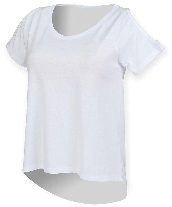 White - T-shirt with drop detail T-Shirts SF Rebrandable, T-Shirts & Vests, Women's Fashion Schoolwear Centres