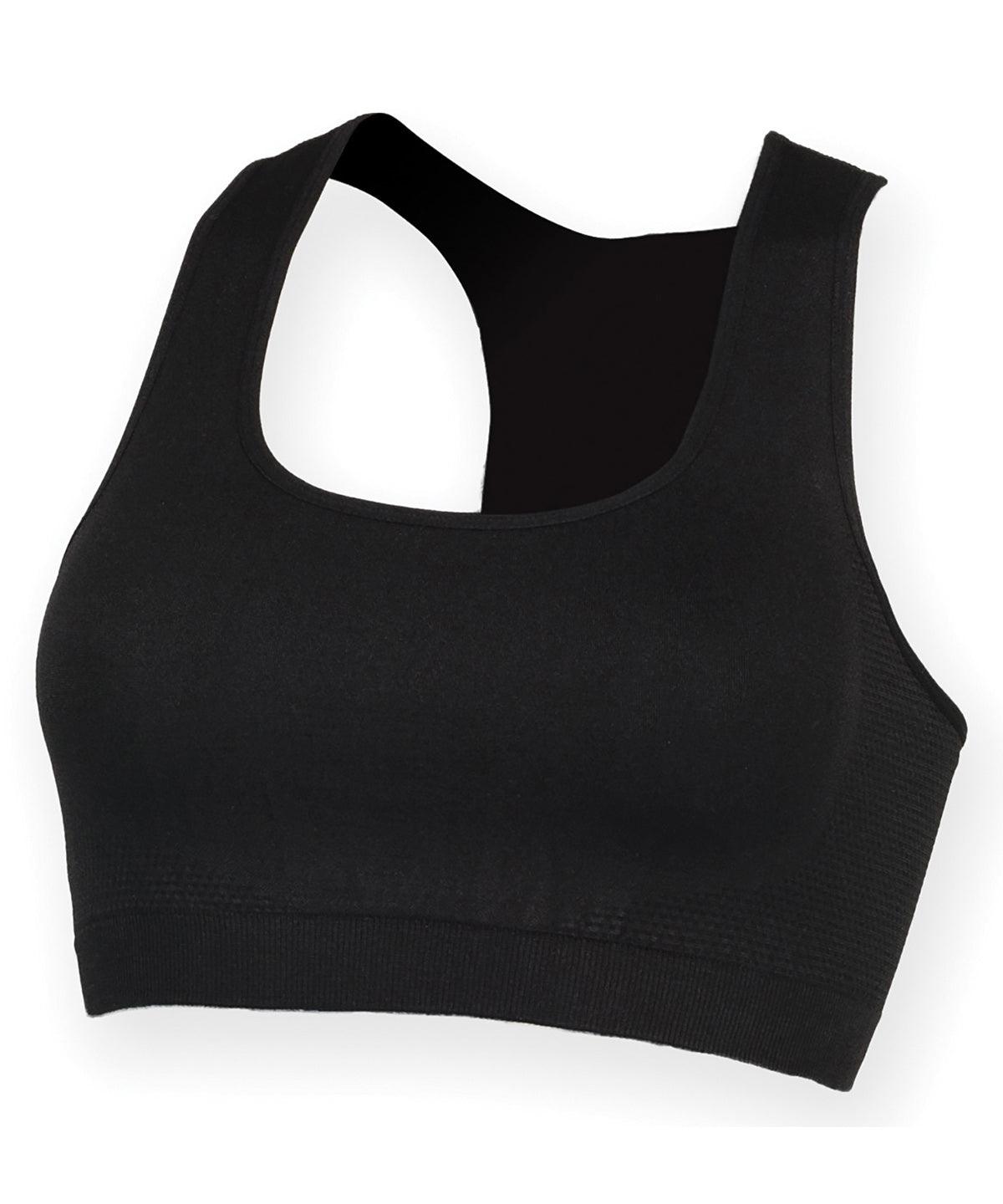 Black - Women's workout cropped top Vests SF Athleisurewear, Back to the Gym, Cropped, Hyperbrights and Neons, Raladeal - Recently Added, Rebrandable, Sports & Leisure, Women's Fashion Schoolwear Centres