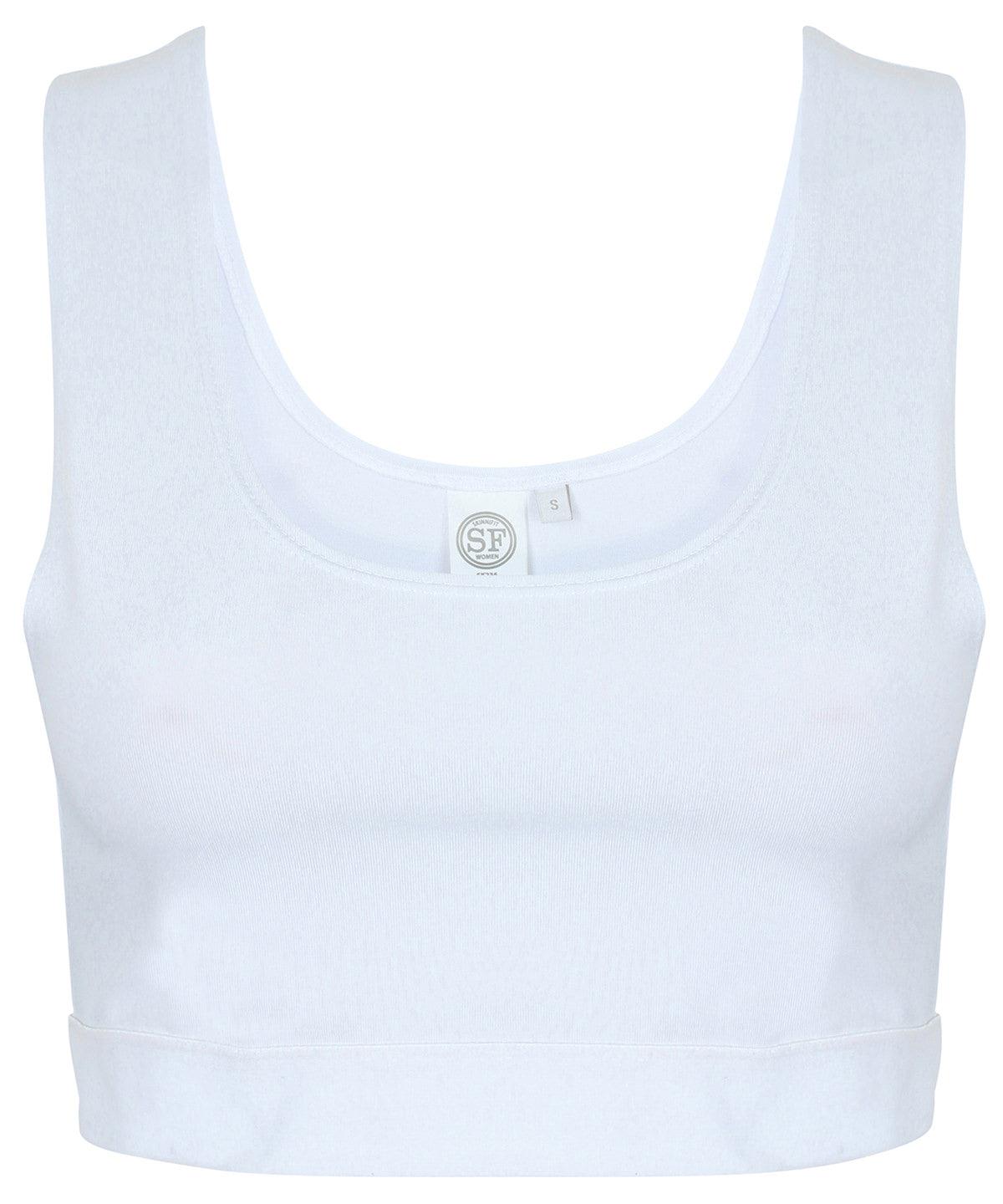 White/White - Women's fashion crop top Vests SF Athleisurewear, Must Haves, Rebrandable, Sublimation, T-Shirts & Vests, Women's Fashion Schoolwear Centres