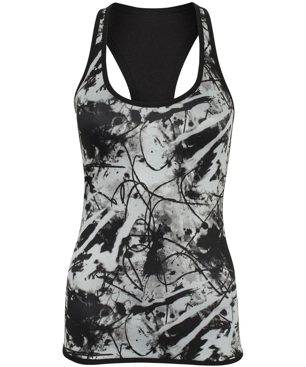 Black/Print - Women's reversible workout vest Vests SF Activewear & Performance, Athleisurewear, Rebrandable, Sale, Sports & Leisure, T-Shirts & Vests Schoolwear Centres