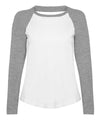 White/Heather Grey - Women's long sleeve baseball t-shirt T-Shirts SF Luxe Streetwear, Raladeal - Recently Added, T-Shirts & Vests, Women's Fashion Schoolwear Centres