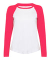 White/Hot Pink - Women's long sleeve baseball t-shirt T-Shirts SF Luxe Streetwear, Raladeal - Recently Added, T-Shirts & Vests, Women's Fashion Schoolwear Centres