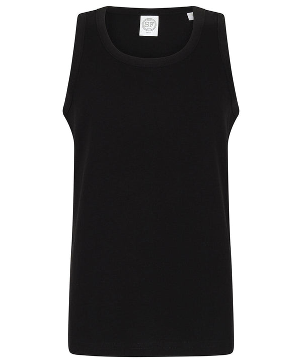 Black - Kids feel-good stretch vest Vests SF Minni Junior, Rebrandable, T-Shirts & Vests Schoolwear Centres