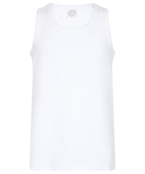 White - Kids feel-good stretch vest Vests SF Minni Junior, Rebrandable, T-Shirts & Vests Schoolwear Centres