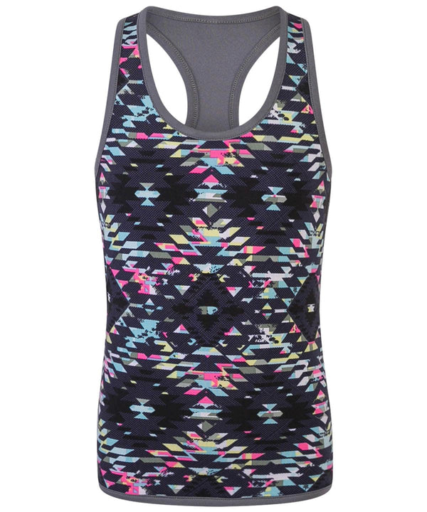 Charcoal/Bright Aztec - Kids reversible workout vest Vests SF Minni Athleisurewear, Junior, T-Shirts & Vests Schoolwear Centres