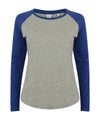 Heather Grey/Royal - Kids long sleeve baseball T T-Shirts SF Minni Junior, Raladeal - Recently Added, Rebrandable, T-Shirts & Vests Schoolwear Centres