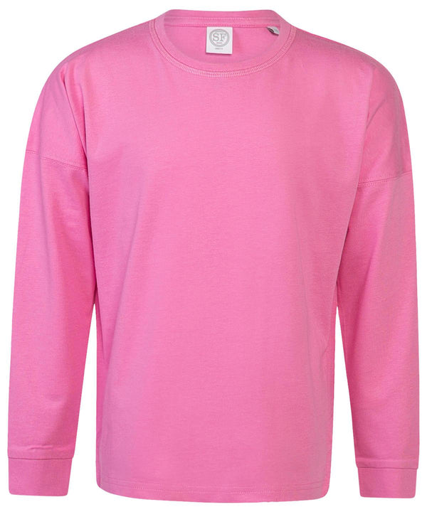 Bright Pink - Kids drop shoulder slogan top T-Shirts SF Minni Athleisurewear, Junior, Raladeal - Recently Added, Rebrandable, T-Shirts & Vests Schoolwear Centres