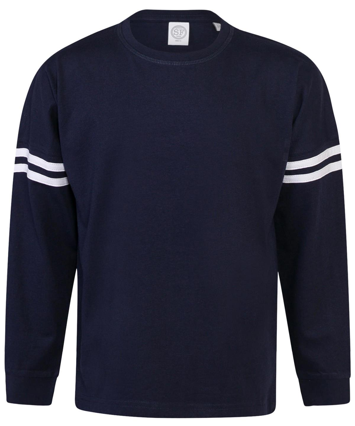 Oxford Navy/White Stripes - Kids drop shoulder slogan top T-Shirts SF Minni Athleisurewear, Junior, Raladeal - Recently Added, Rebrandable, T-Shirts & Vests Schoolwear Centres