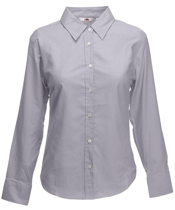 Oxford Grey - Women's Oxford long sleeve shirt Shirts Fruit of the Loom Shirts & Blouses, Workwear Schoolwear Centres