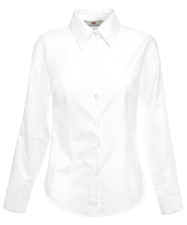 White - Women's Oxford long sleeve shirt Shirts Fruit of the Loom Shirts & Blouses, Workwear Schoolwear Centres