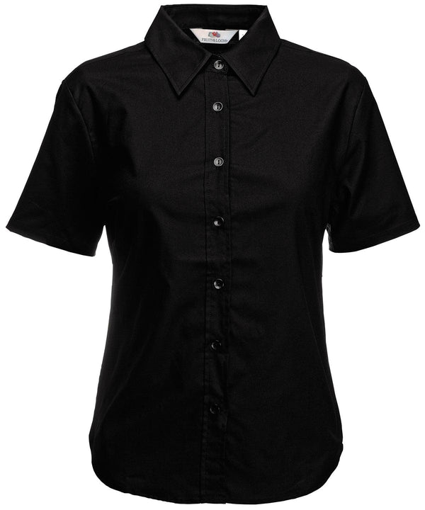 Black - Women's Oxford short sleeve shirt Shirts Fruit of the Loom Plus Sizes, Shirts & Blouses, Women's Fashion, Workwear Schoolwear Centres