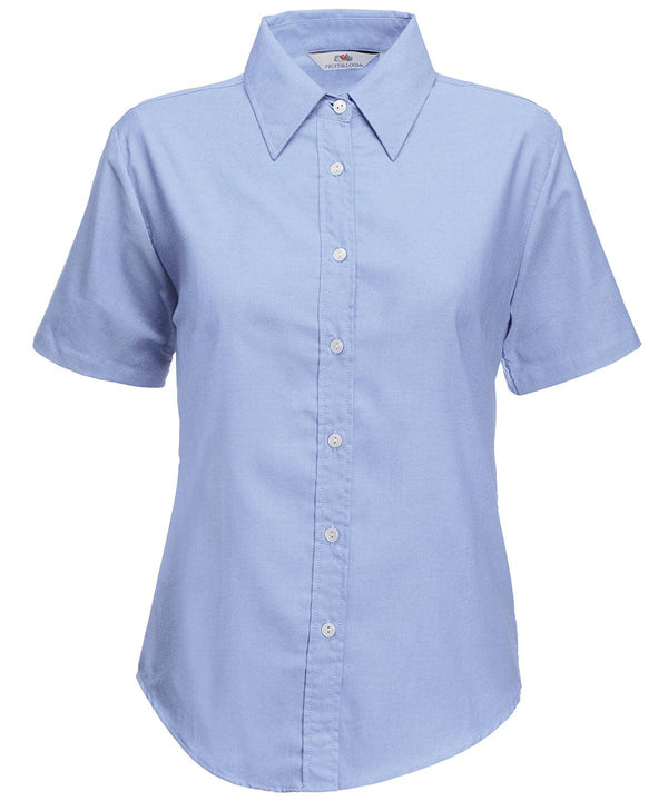 Oxford Blue - Women's Oxford short sleeve shirt Shirts Fruit of the Loom Plus Sizes, Shirts & Blouses, Women's Fashion, Workwear Schoolwear Centres