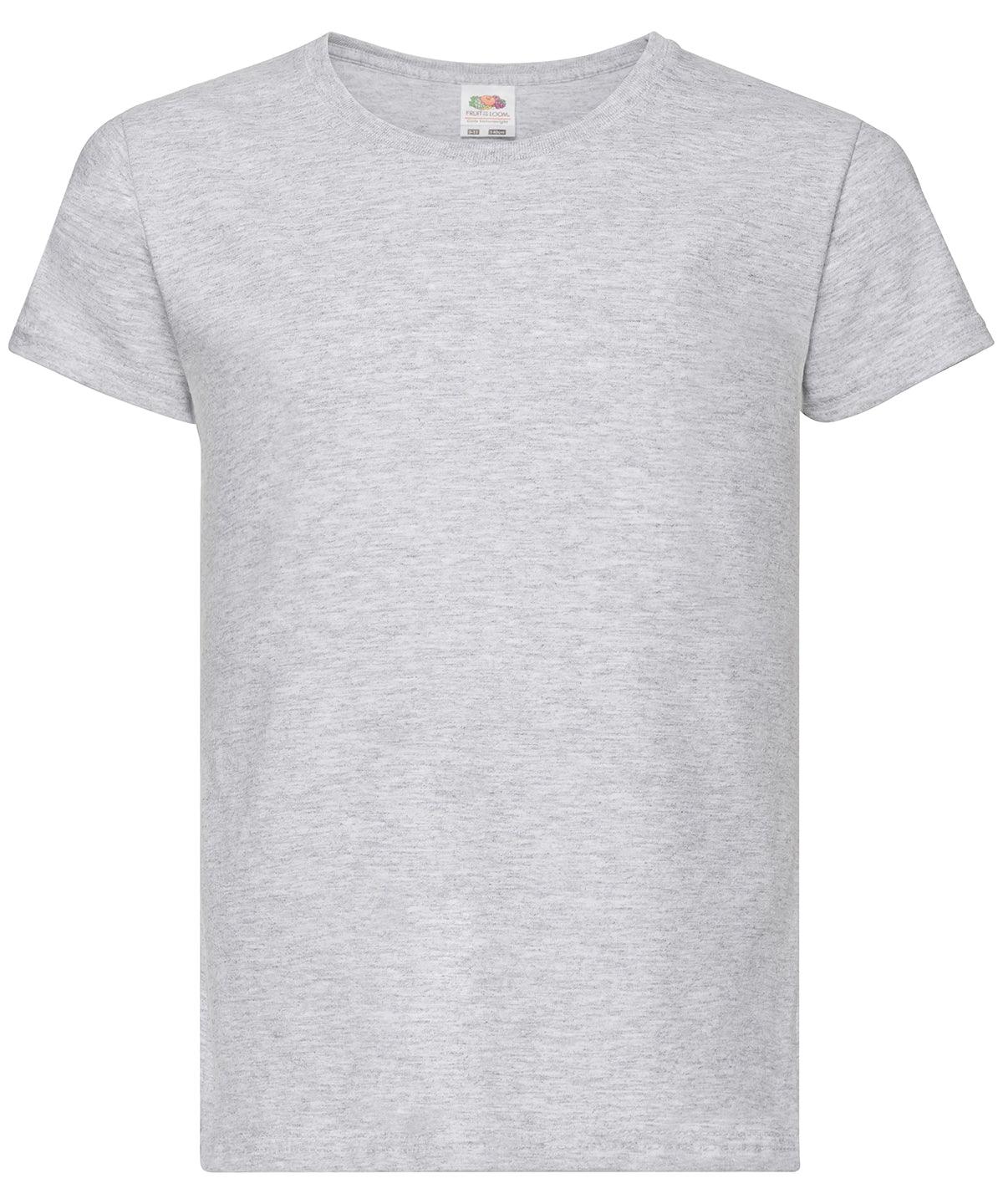 Heather Grey - Girls valueweight T T-Shirts Fruit of the Loom Junior, Must Haves, T-Shirts & Vests Schoolwear Centres