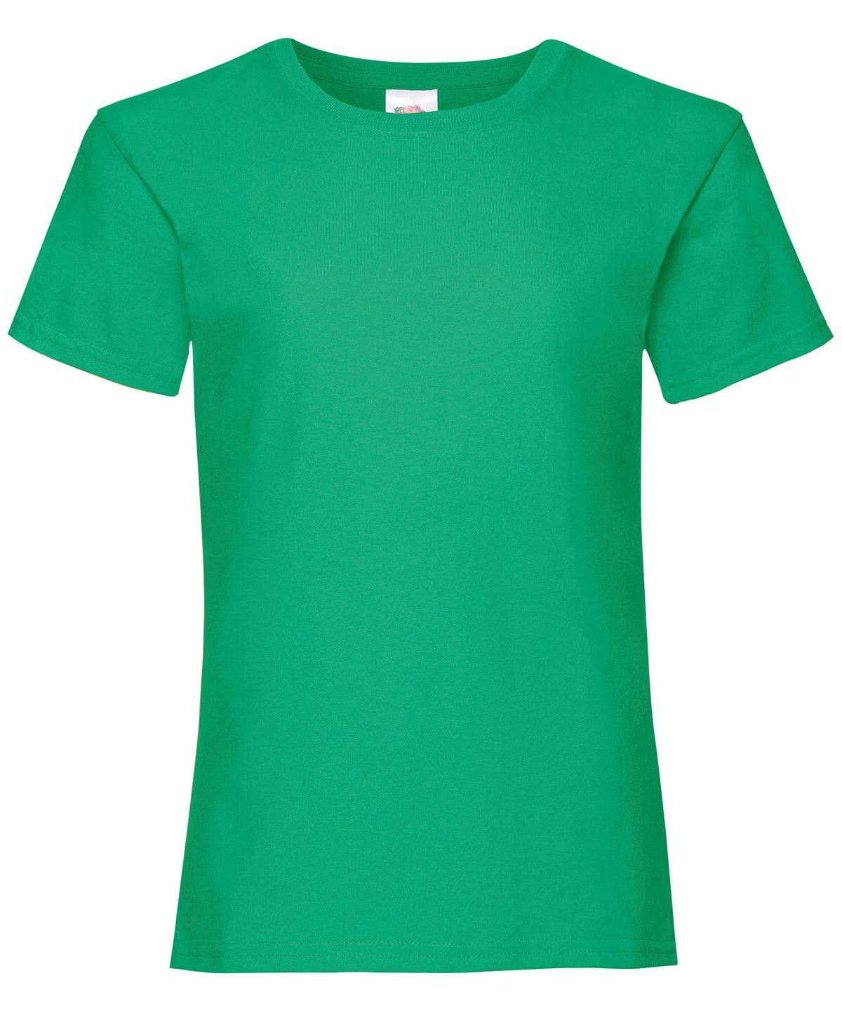 Kelly Green - Girls valueweight T T-Shirts Fruit of the Loom Junior, Must Haves, T-Shirts & Vests Schoolwear Centres